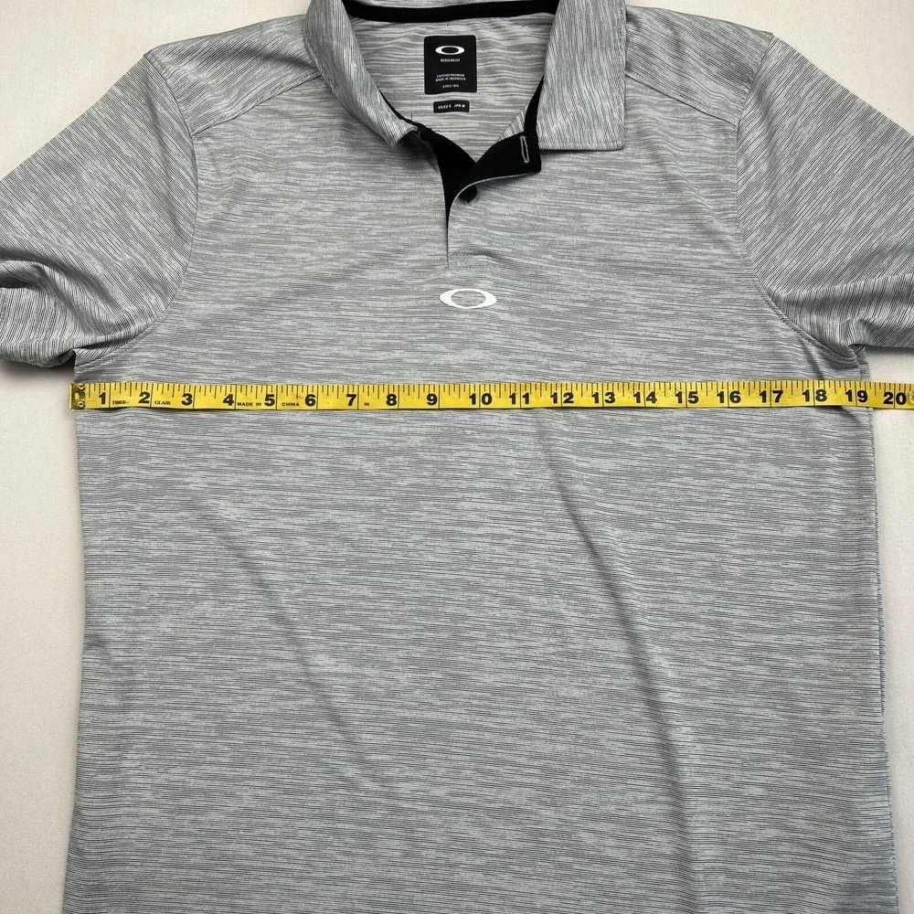 Oakley Regular‎ Fit Mens Small Golf Polo Short Sleeve Shirt Gray Black *READ*